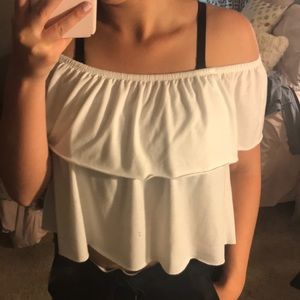 Off the shoulder white top